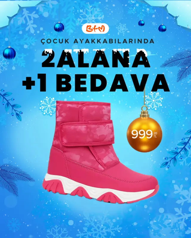✨ ÇOCUK AYAKKABIDA 2 ALANA 1 BEDAVA! ✨
Kampanyamız fırsat ürünleri hariç tüm çocuk ayakkabılarında geçerlidir.
👟 Miniğinize en şık, en rahat modelleri şimdi daha avantajlı fiyatlarla alın!
📍 Mağazalarımızı incelemek için:
https://www.btmmoda.com/btm-magazalarimiz/
🛍️ Sizi en yakın BTM Mağazamıza bekliyoruz! 💛