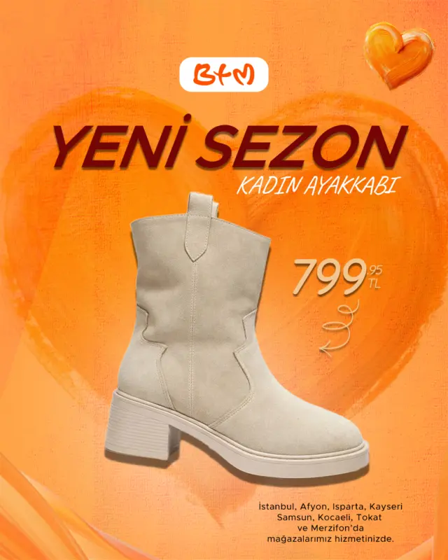 BTM’de yeni sezon kadın ayakkabıları mağazalarda.
Şıklık ve konforu bir araya getiren sezonun en trend modelleri seni bekliyor. 🧡
📍 Satış yalnızca mağazalarımızdadır.
Online satışımız yoktur.
🔗 Mağazalarımız: https://www.btmmoda.com/btm-magazalarimiz/