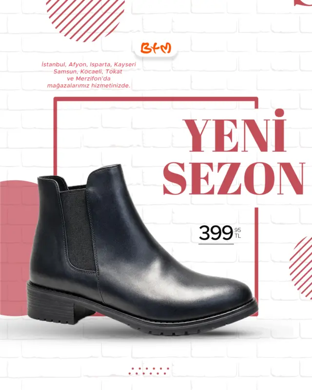 👠 BTM’de Kadın Ayakkabıda Yeni Sezon Başladı!
Yeni sezon kadın ayakkabı koleksiyonumuz raflarda yerini aldı.
Günlük kullanımdan şık kombinlere, konfor ve stil bir arada.
Sınırlı stoklarla, sadece mağazalarımızda
📍 BTM Mağazalarımız:
 https://www.btmmoda.com/btm-magazalarimiz/