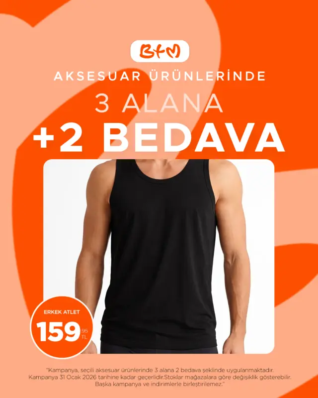 🧡 BTM’de aksesuarda kaçırılmayacak fırsat!
Seçili ürünlerde 3 alana +2 BEDAVA avantajı seni bekliyor!
 Aksesuarda alışverişin en avantajlı hali BTM’de!

📍 Sana en yakın BTM mağazasını keşfet:
https://www.btm.com/btm-magazalarimiz