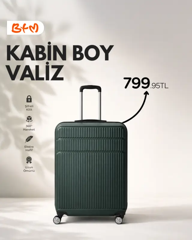 ✈️ Yola çıkmaya hazır mısın?
BTM’de valizlerde kaçırılmayacak fırsat!

🧳 Kabin Boy – Orta Boy – Büyük Boy seçenekleriyle
🔒 Şifreli kilit
🌀 360° hareket
🪶 Ekstra hafif yapı
💪 Uzun ömürlü kullanım

İster kısa kaçamak, ister uzun yolculuk…
İhtiyacına uygun valiz BTM’de! 🧡

📍 Sana en yakın BTM mağazasını keşfet: https://www.btm.com/btm-magazalarimiz