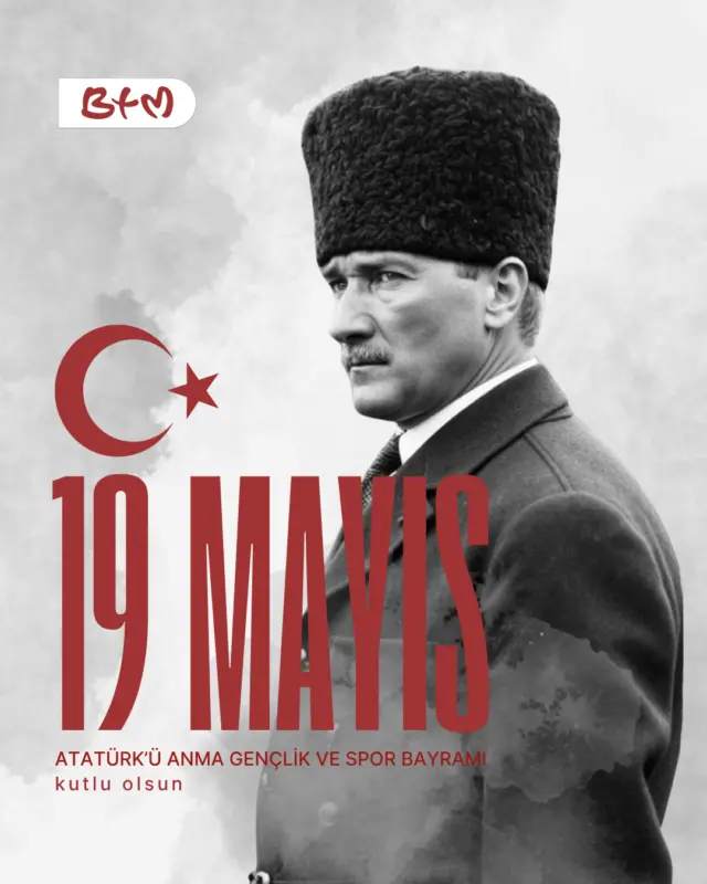 19 Mayıs Atatürk’ü Anma, Gençlik ve Spor Bayramı kutlu olsun.
Geleceğe umutla yürüyen tüm gençlerin bayramını BTM ailesi olarak gururla kutluyoruz